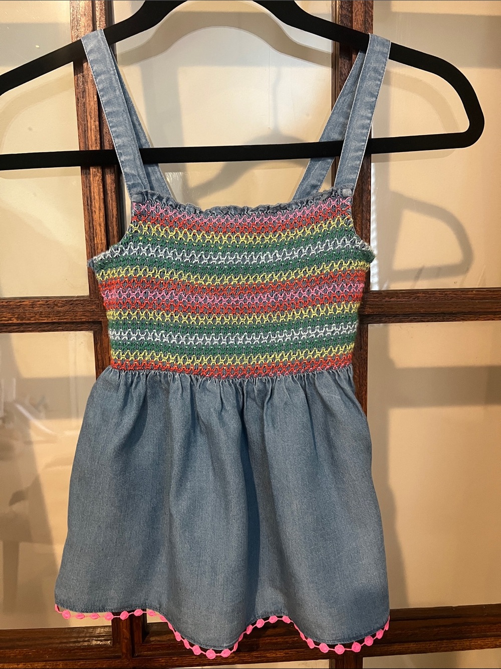Epic Threads Blue Knit Top with Pink Accent